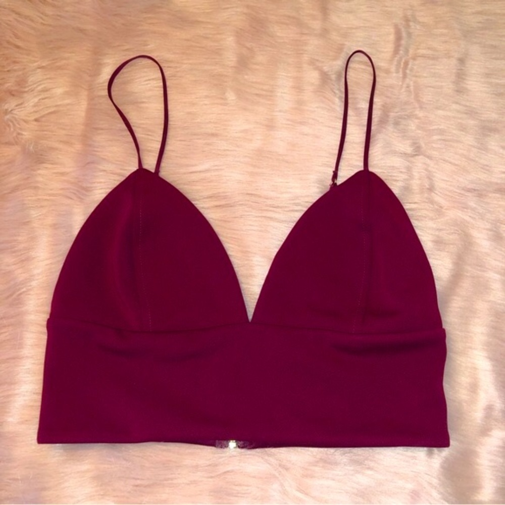 Express Dark Red Bralette Crop Top